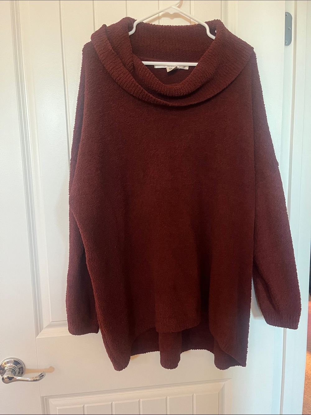 Max Studio Plush Burgundy Cowl Neck Sweater